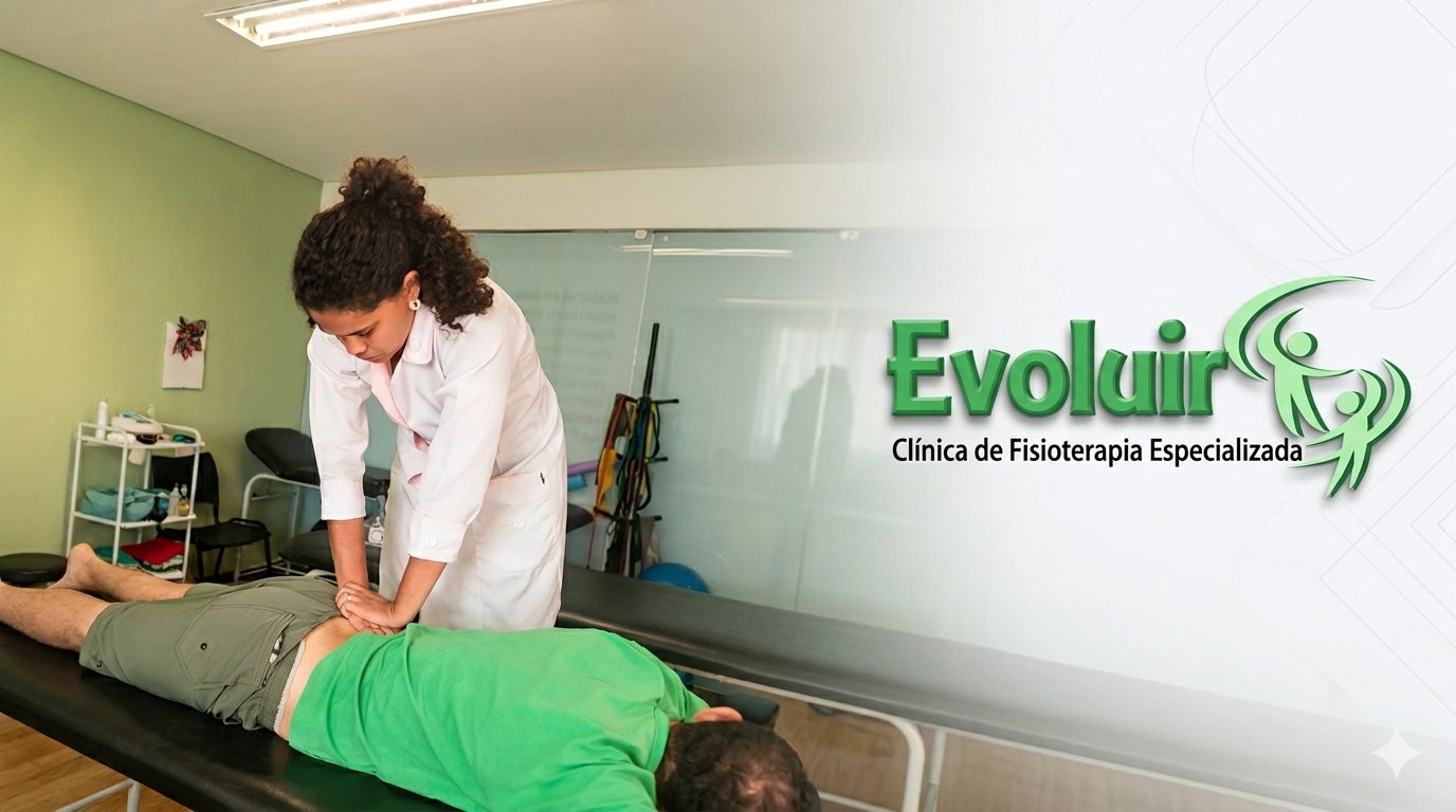 Profissional de fisioterapia atendendo paciente em clínica moderna